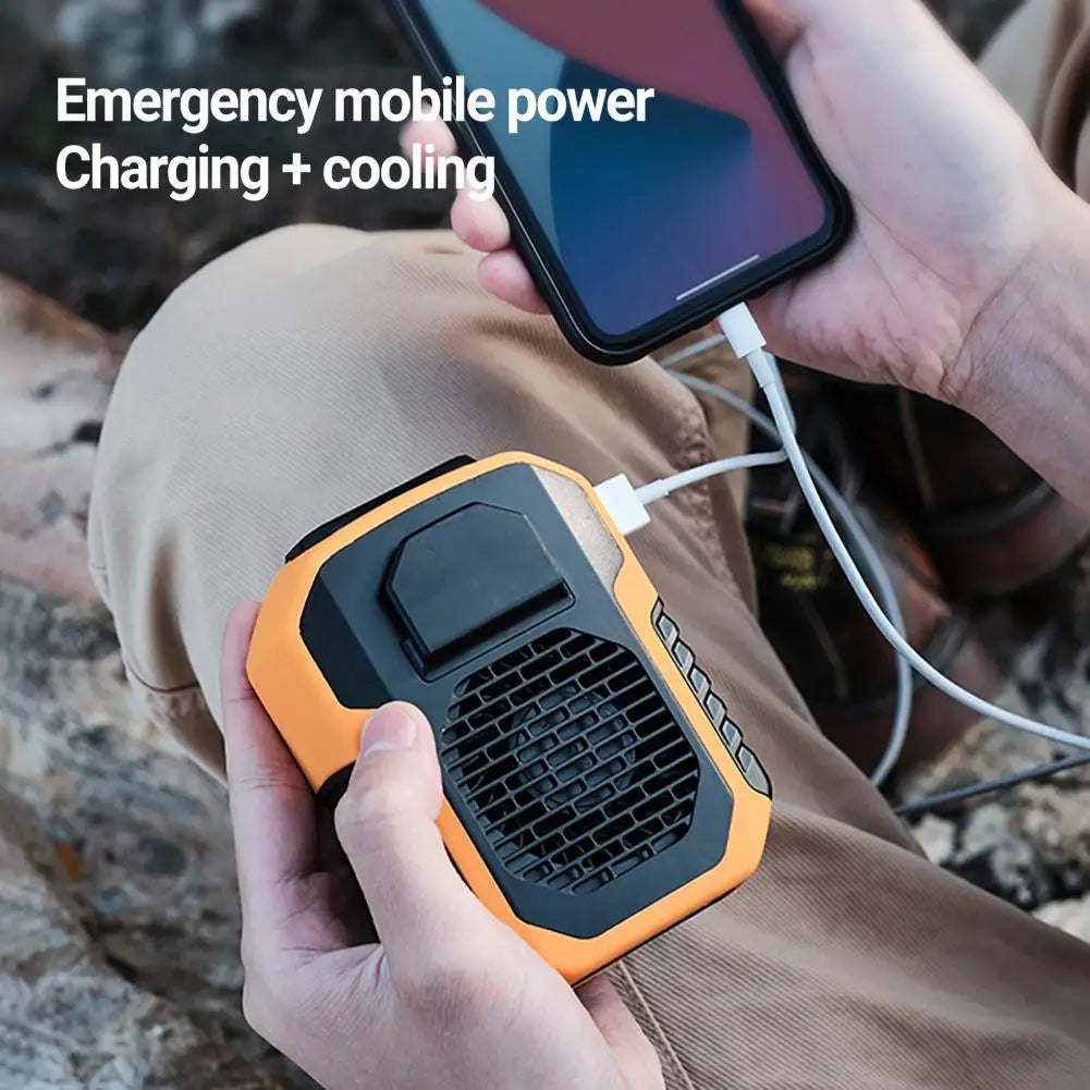 Cooling Fan Multi-Purpose Strong Wind Rechargeable Summer Outdoor Neckband Hanging Waist Portable Fan for Camping